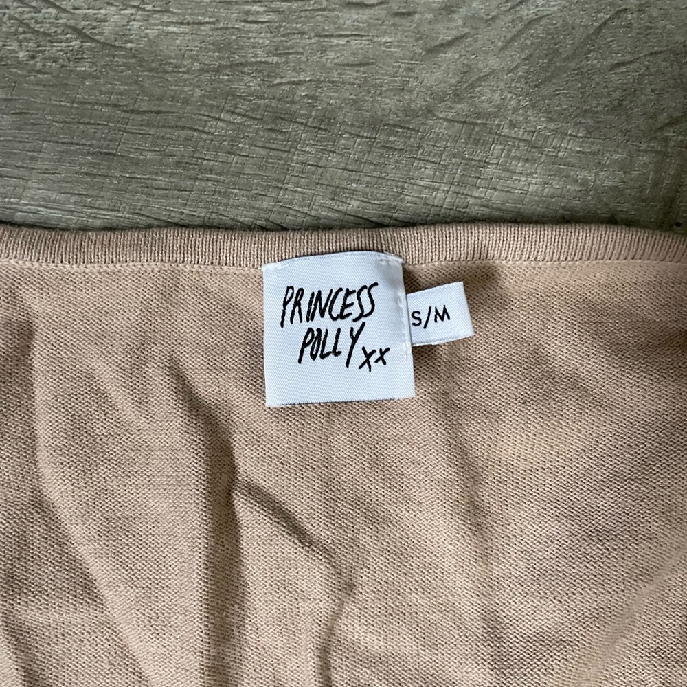 Princess Polly tan cropped sweater